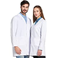 Icertag Bata de Laboratorio Unisex-médico Abrigo Abrigo de Mujer Hombre-Abrigo Blanco para Damas-Adecuado para…